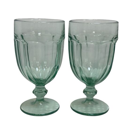 Vintage Libbey Gibraltar DuraTuff Spanish Green Iced Tea Glasses Set of 2 - Picture 1 of 6